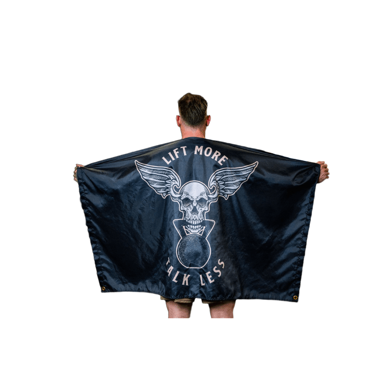 Black Lift More Talk Less Gym Flag kaufen - 2POOD Flags - Fitness Onlineshop