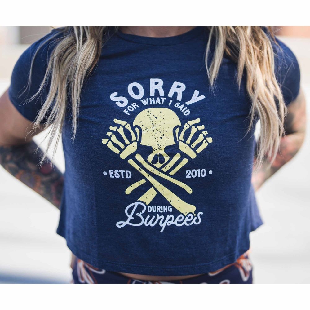 2POOD Sorry For What I Said During Burpees Crop Top Blau kaufen bei haghpowered.com