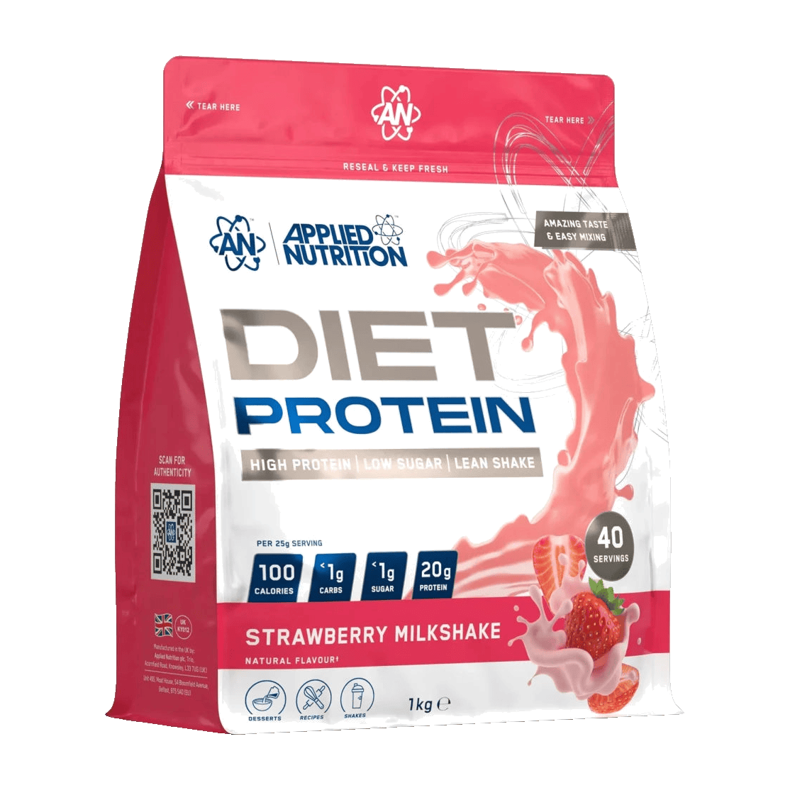 Applied Nutrition Diet Protein 1 kg / Strawberry Shake kaufen - Applied Nutrition Whey Proteinpulver - Fitness Onlineshop