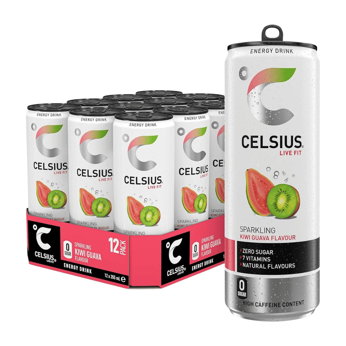 Celsius Energy Drink 12 x 355 ml / Kiwi Guava kaufen - Celsius Energiedrinks - Fitness Onlineshop