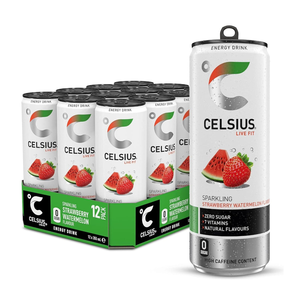 Celsius Energy Drink 12 x 355 ml / Strawberry Watermelon kaufen - Celsius Energiedrinks - Fitness Onlineshop