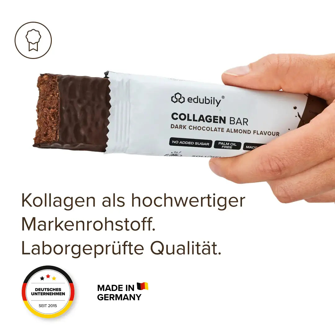 Collagen Bar Dark Chocolate Almond kaufen - edubily Proteinriegel - Fitness Onlineshop