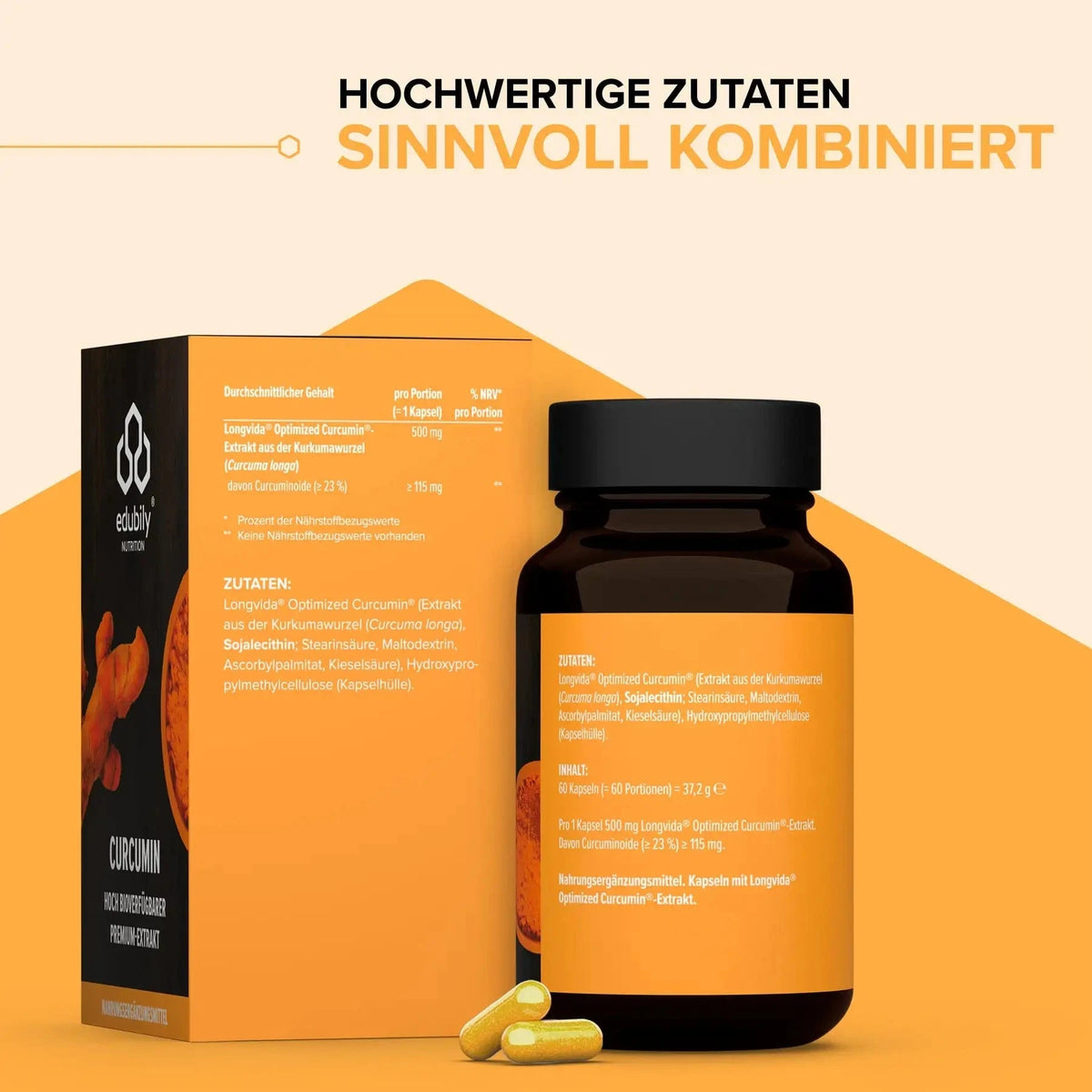 Curcumin Kapseln (Longvida® Optimised Curcumin®) kaufen - edubily Gesundheit - Fitness Onlineshop