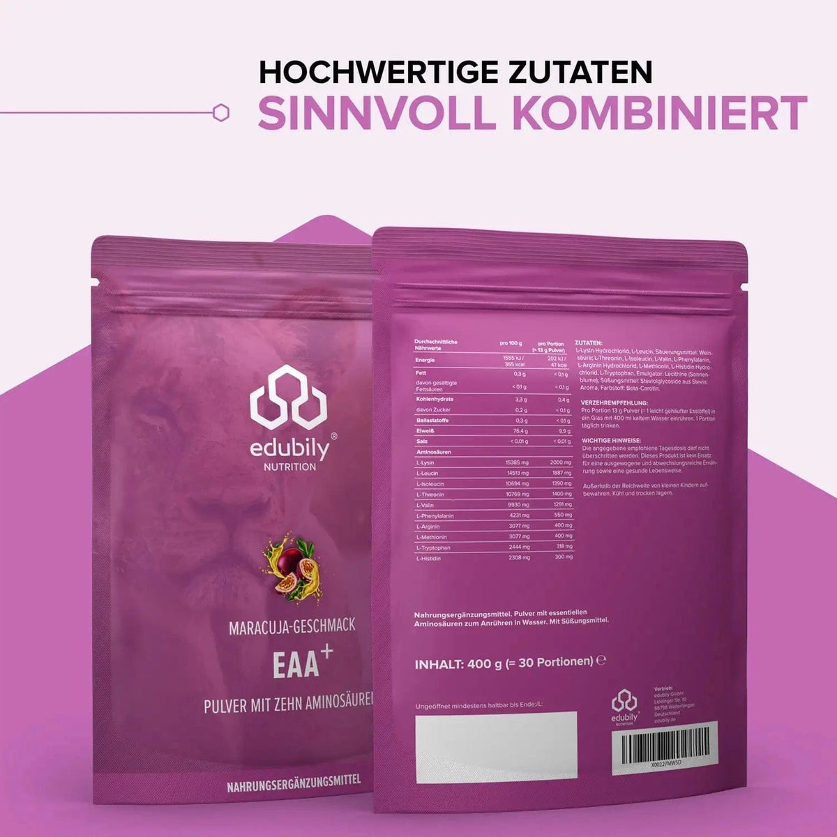 EAA⁺ Pulver (Essenzielle Aminosäuren) kaufen - edubily EAA - Fitness Onlineshop