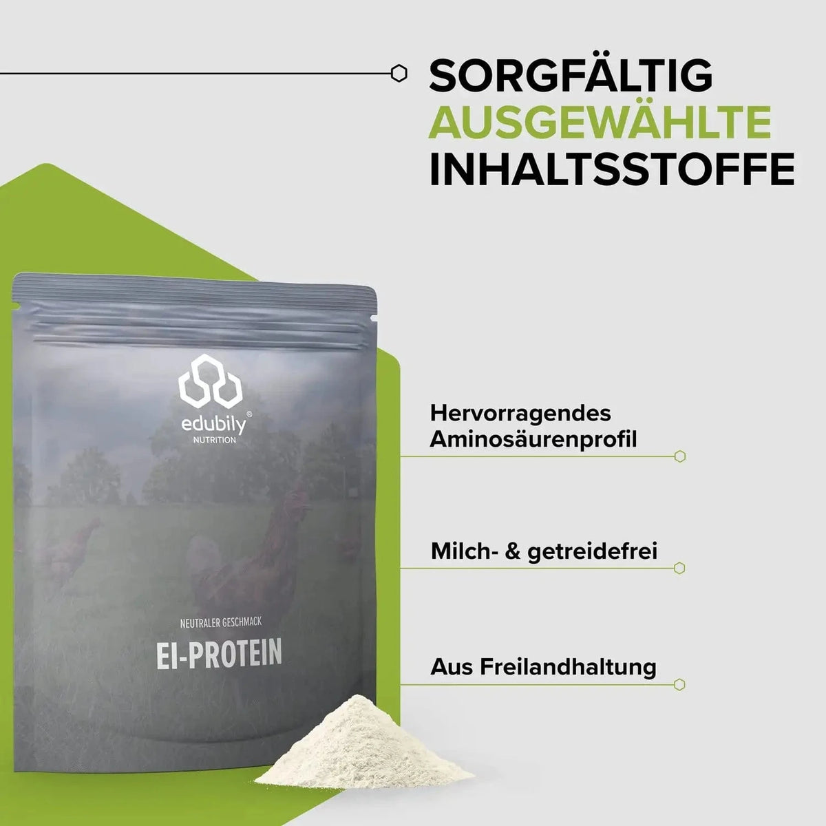 Ei-Protein Pulver aus Freilandhaltung kaufen - edubily Eiproteinpulver - Fitness Onlineshop