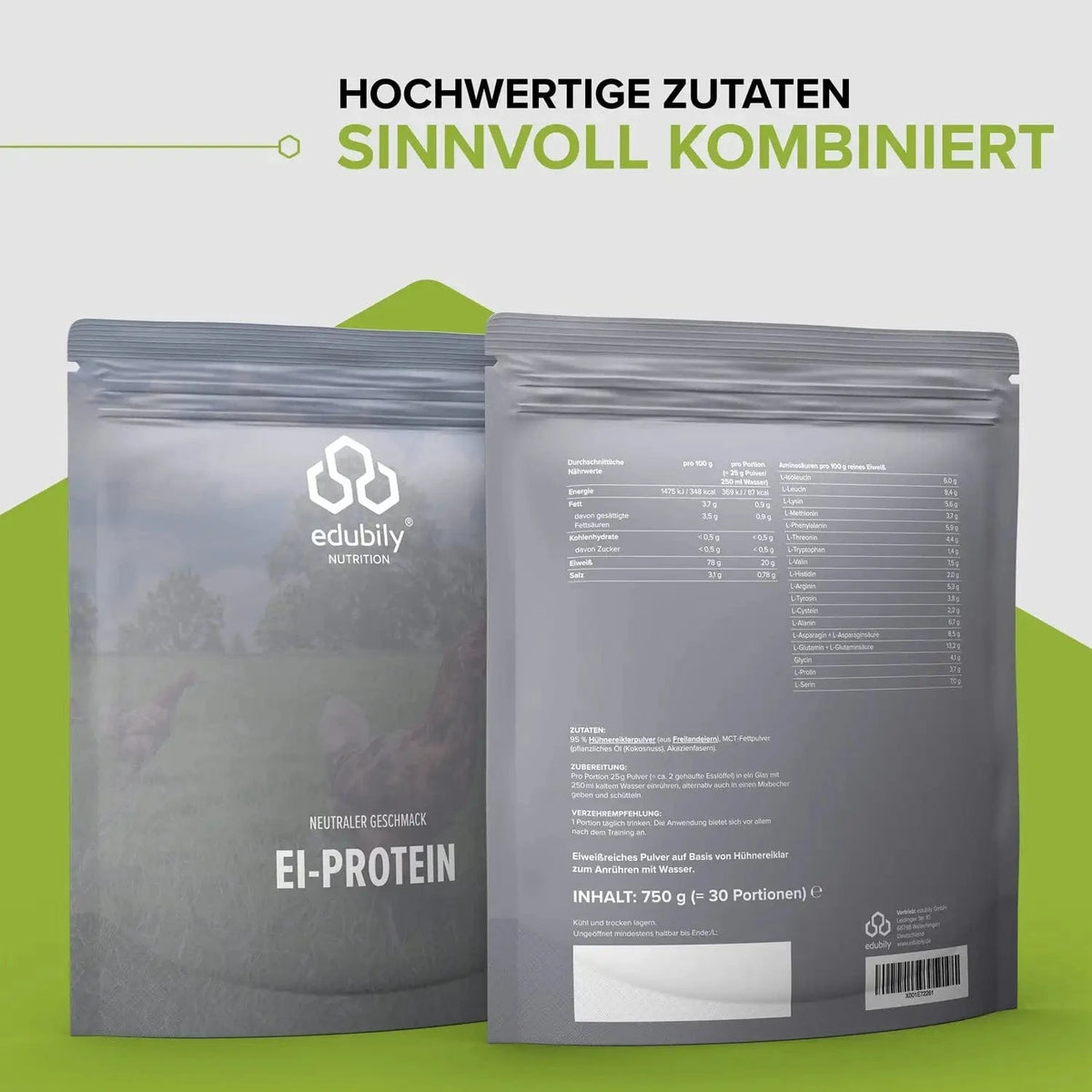 Ei-Protein Pulver aus Freilandhaltung kaufen - edubily Eiproteinpulver - Fitness Onlineshop