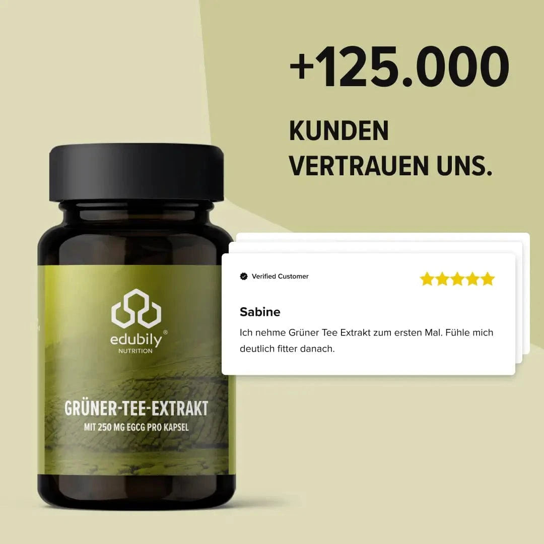 Grüner-Tee-Extrakt Kapseln mit 50 % EGCG kaufen - edubily Extrakte - Fitness Onlineshop