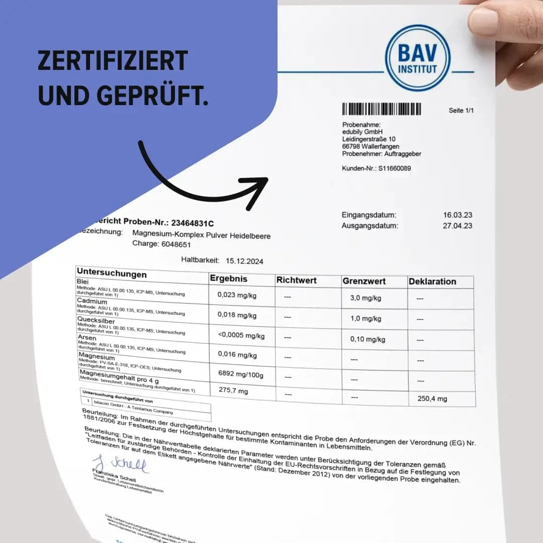 Magnesium-Pulver kaufen - edubily Magnesium (Mineralstoff) - Fitness Onlineshop