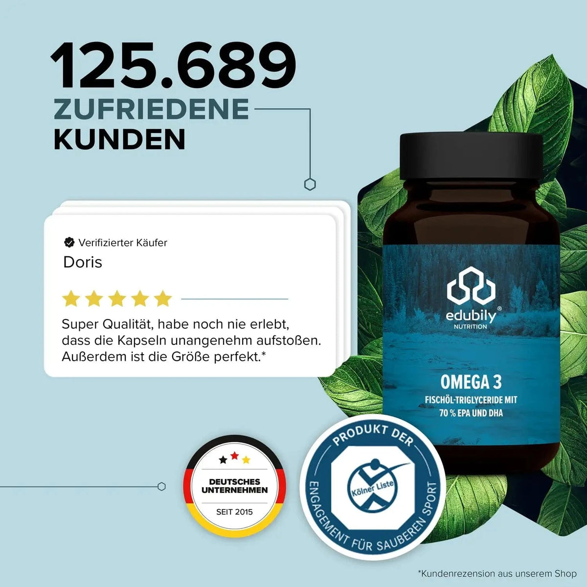 Omega-3 Kapseln – (Triglyceride 70 %) kaufen - edubily Omega 3 - Fitness Onlineshop