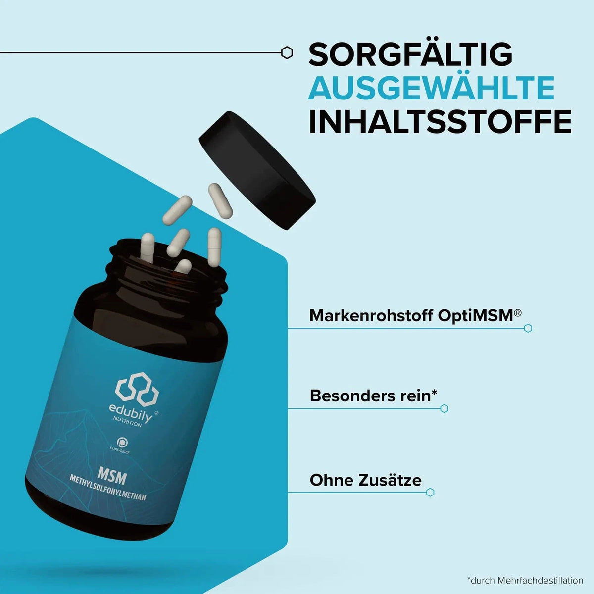 PURE MSM Kapseln kaufen - edubily Zellschutz - Fitness Onlineshop