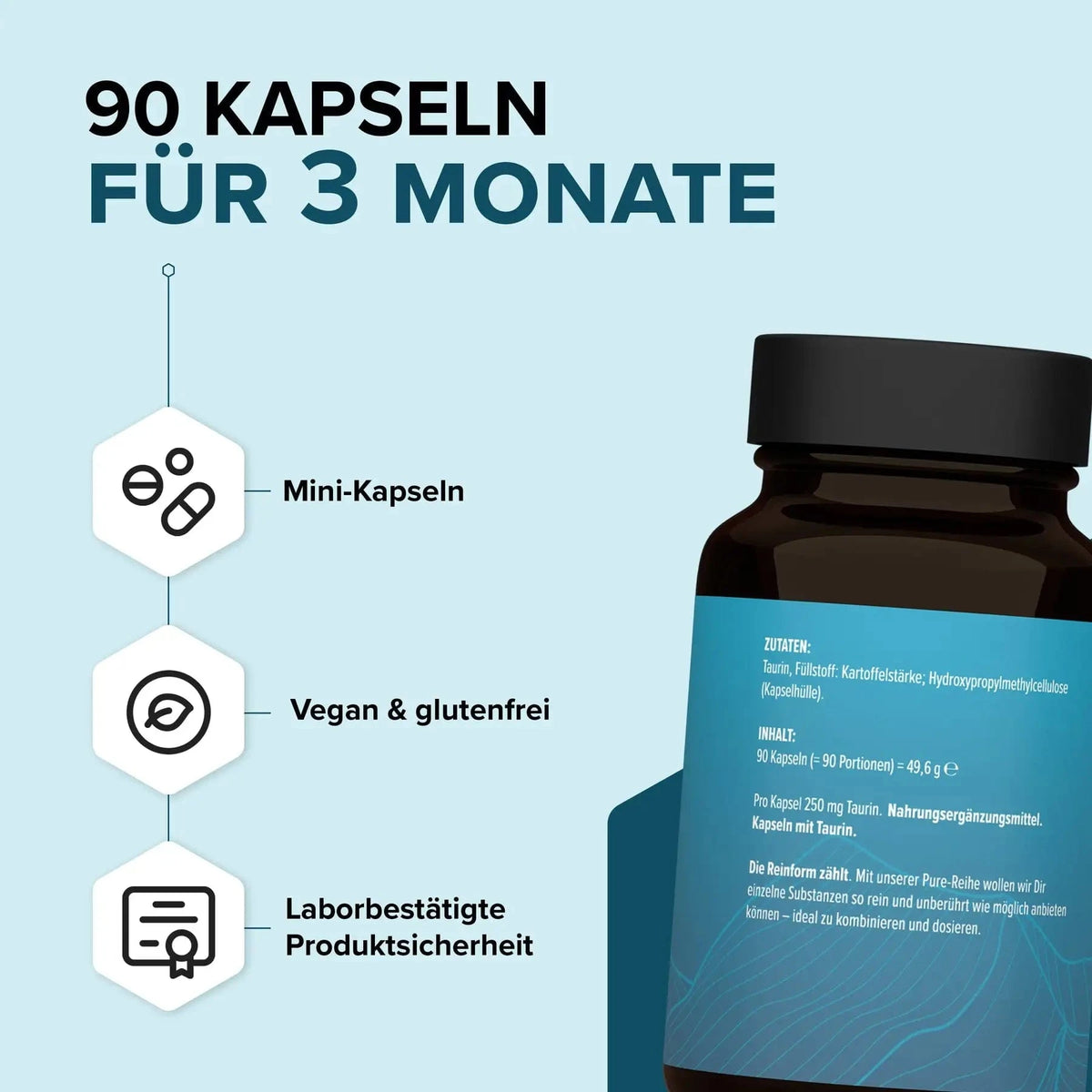 PURE Taurin Kapseln kaufen - edubily Weitere Aminosäuren - Fitness Onlineshop