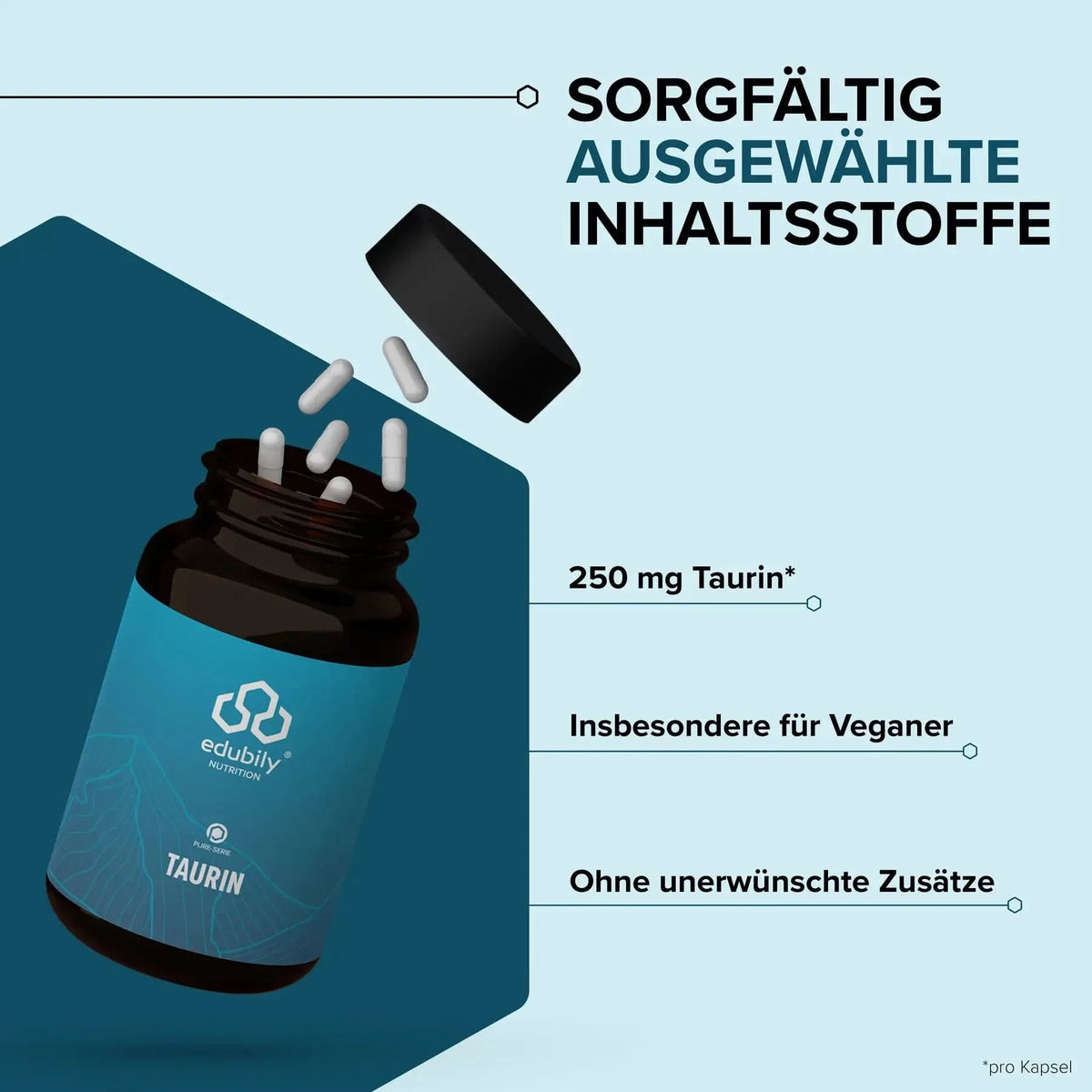 PURE Taurin Kapseln kaufen - edubily Weitere Aminosäuren - Fitness Onlineshop