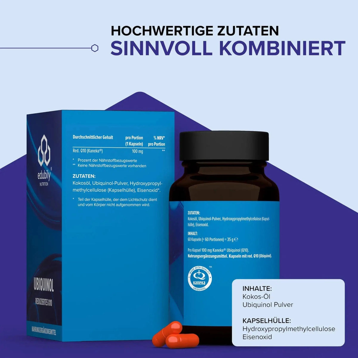 Ubiquinol Kapseln – Reduziertes Q10 von Kaneka® kaufen - edubily Gesundheit - Fitness Onlineshop