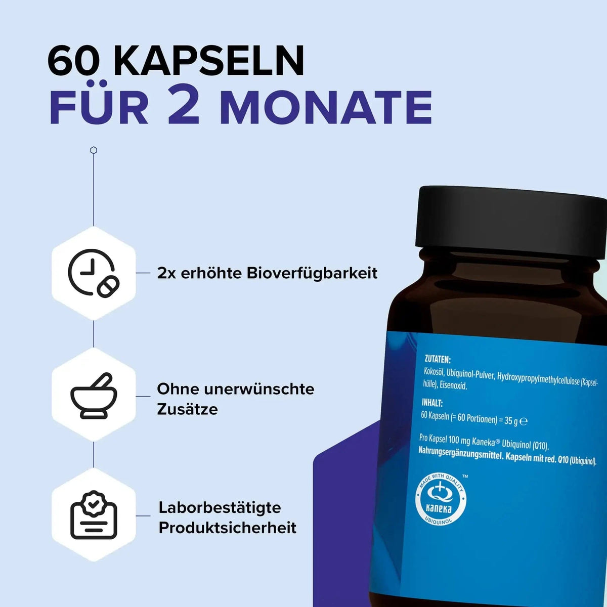 Ubiquinol Kapseln – Reduziertes Q10 von Kaneka® kaufen - edubily Gesundheit - Fitness Onlineshop