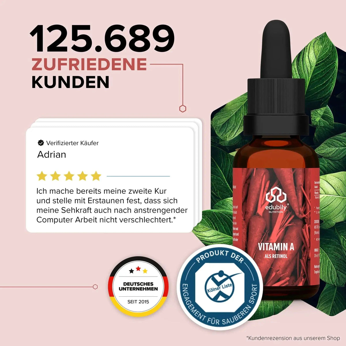 Vitamin A (reines Retinol) kaufen - edubily Vitamine - Fitness Onlineshop