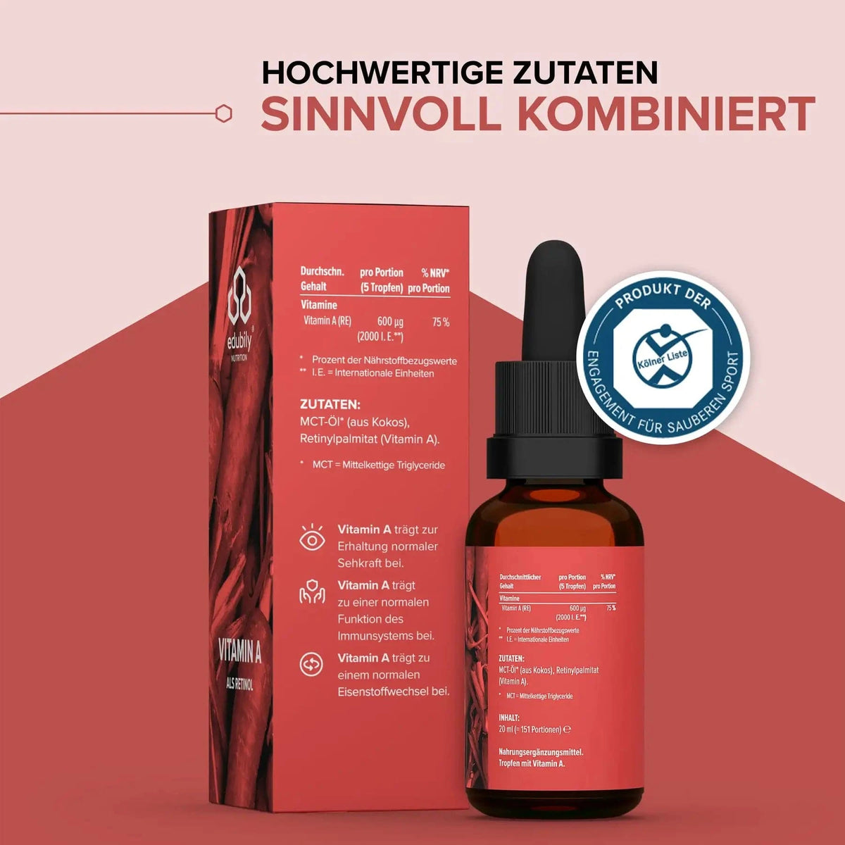 Vitamin A (reines Retinol) kaufen - edubily Vitamine - Fitness Onlineshop
