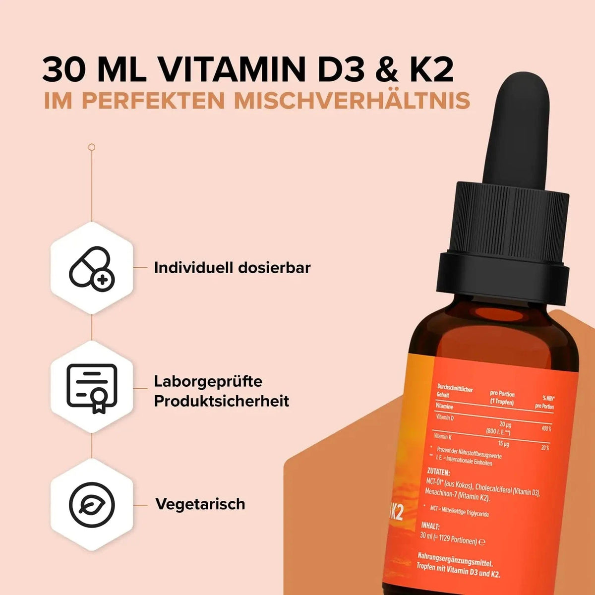 Vitamin D3 & K2 Tropfen 30 ml kaufen - edubily Vitamine - Fitness Onlineshop