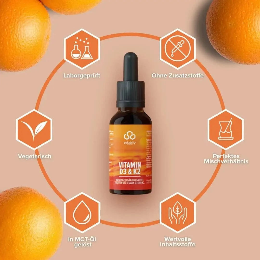Vitamin D3 & K2 Tropfen 30 ml kaufen - edubily Vitamine - Fitness Onlineshop