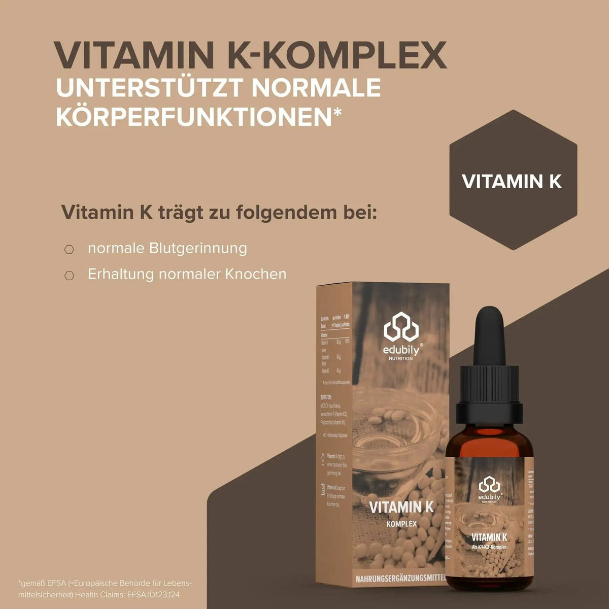 Vitamin K-Komplex mit K1 und K2-MK7 20ml kaufen - edubily Vitamine - Fitness Onlineshop