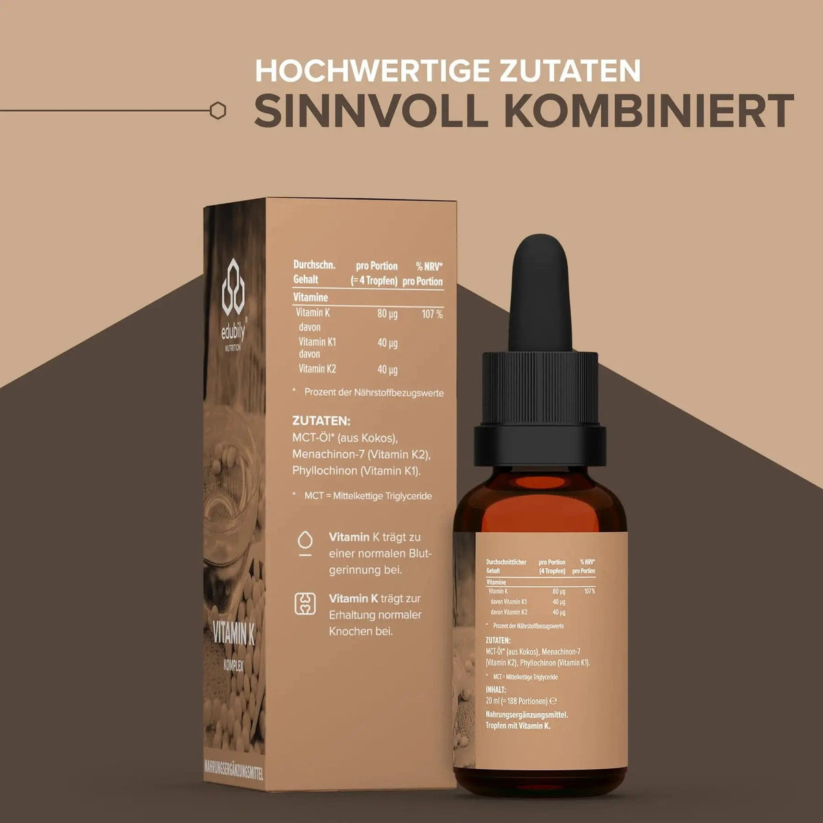 Vitamin K-Komplex mit K1 und K2-MK7 20ml kaufen - edubily Vitamine - Fitness Onlineshop