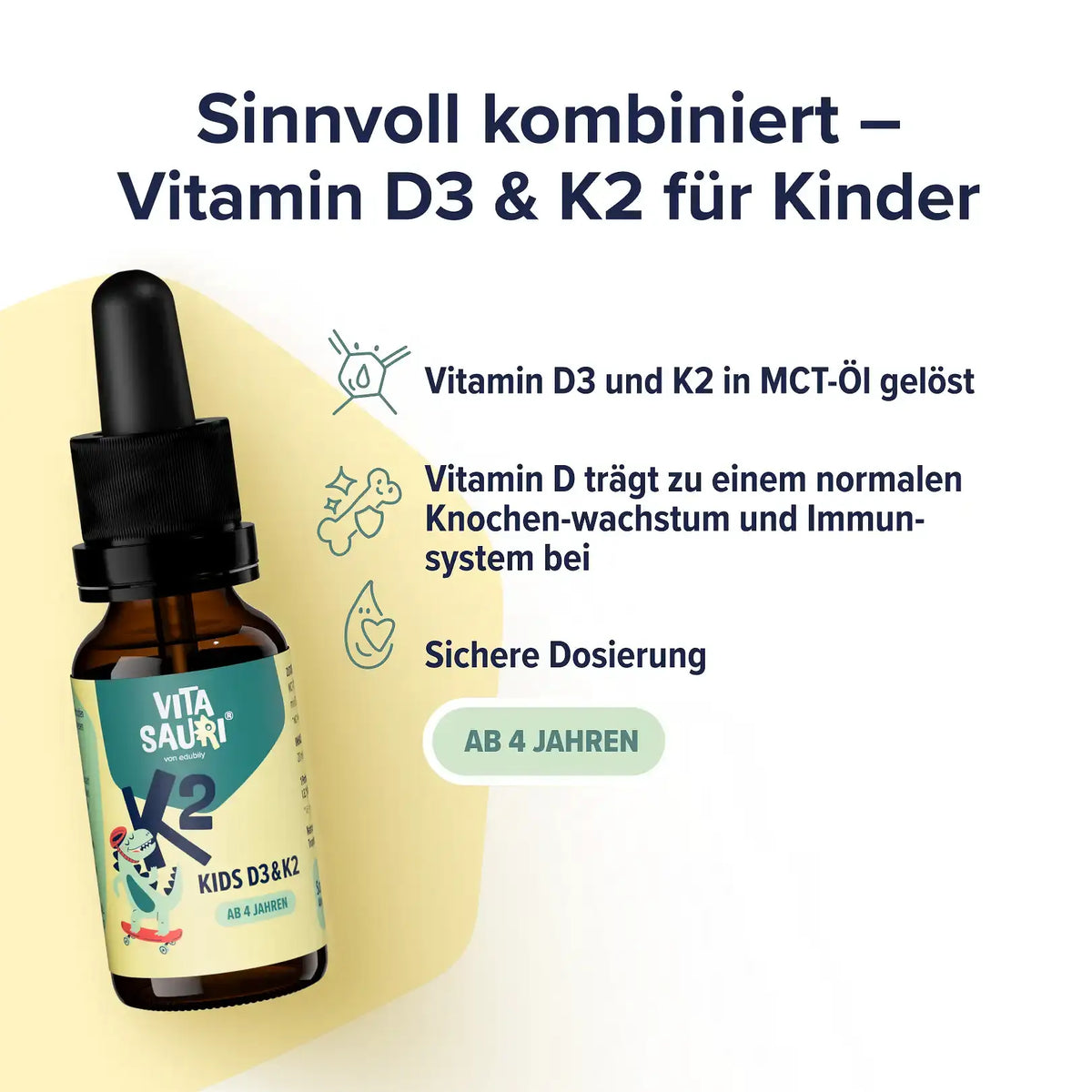 Vitasauri® Kids Vitamin D3 mit K2 kaufen - edubily Vitamine - Fitness Onlineshop