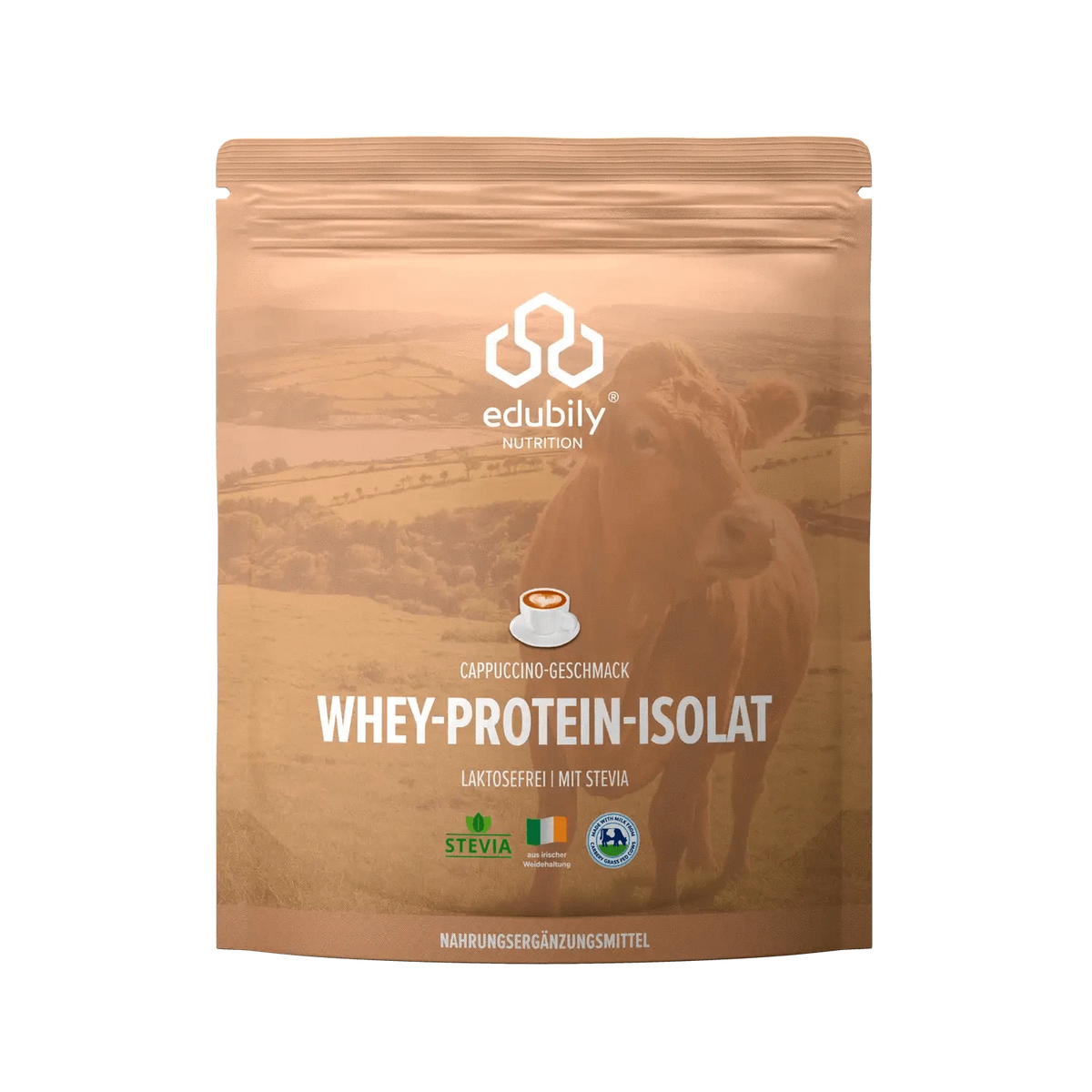 Whey-Isolat Pulver aus Weidemilch Cappuccino kaufen - edubily Whey Proteinpulver - Fitness Onlineshop