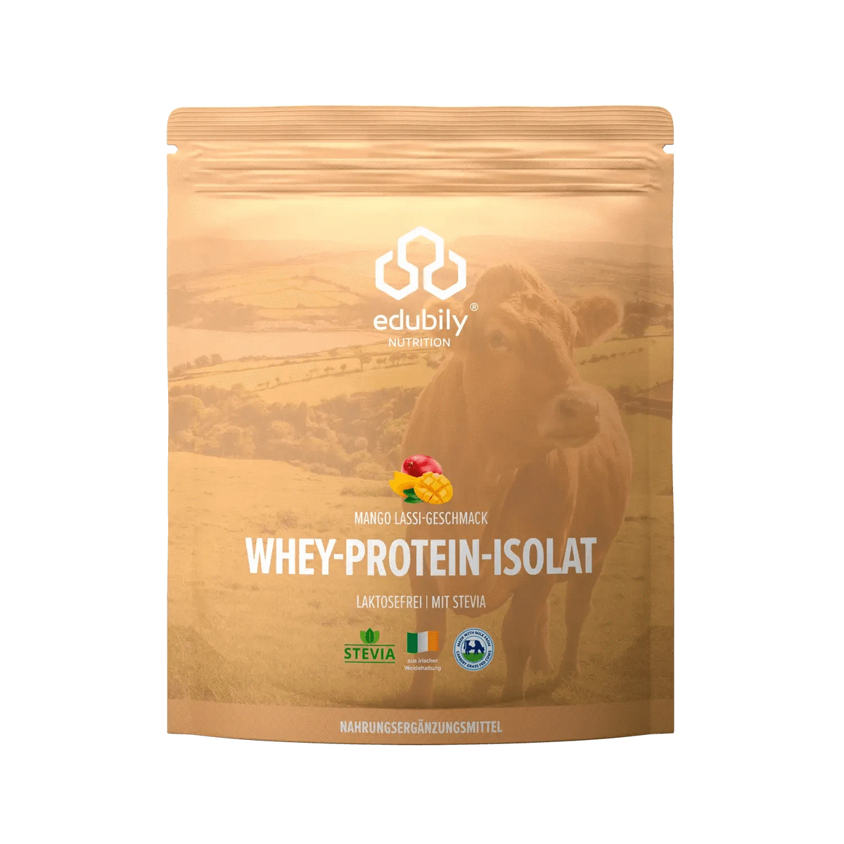 Whey-Isolat Pulver aus Weidemilch Mango-Lassi kaufen - edubily Whey Proteinpulver - Fitness Onlineshop