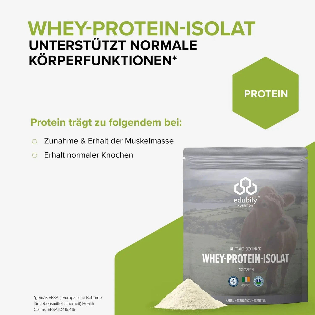 Whey-Isolat Pulver aus Weidemilch kaufen - edubily Whey Proteinpulver - Fitness Onlineshop