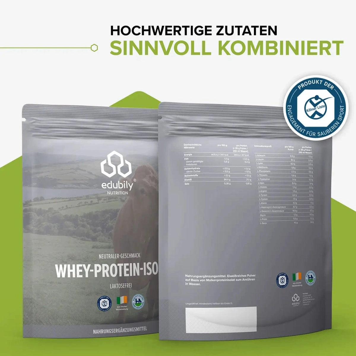 Whey-Isolat Pulver aus Weidemilch kaufen - edubily Whey Proteinpulver - Fitness Onlineshop