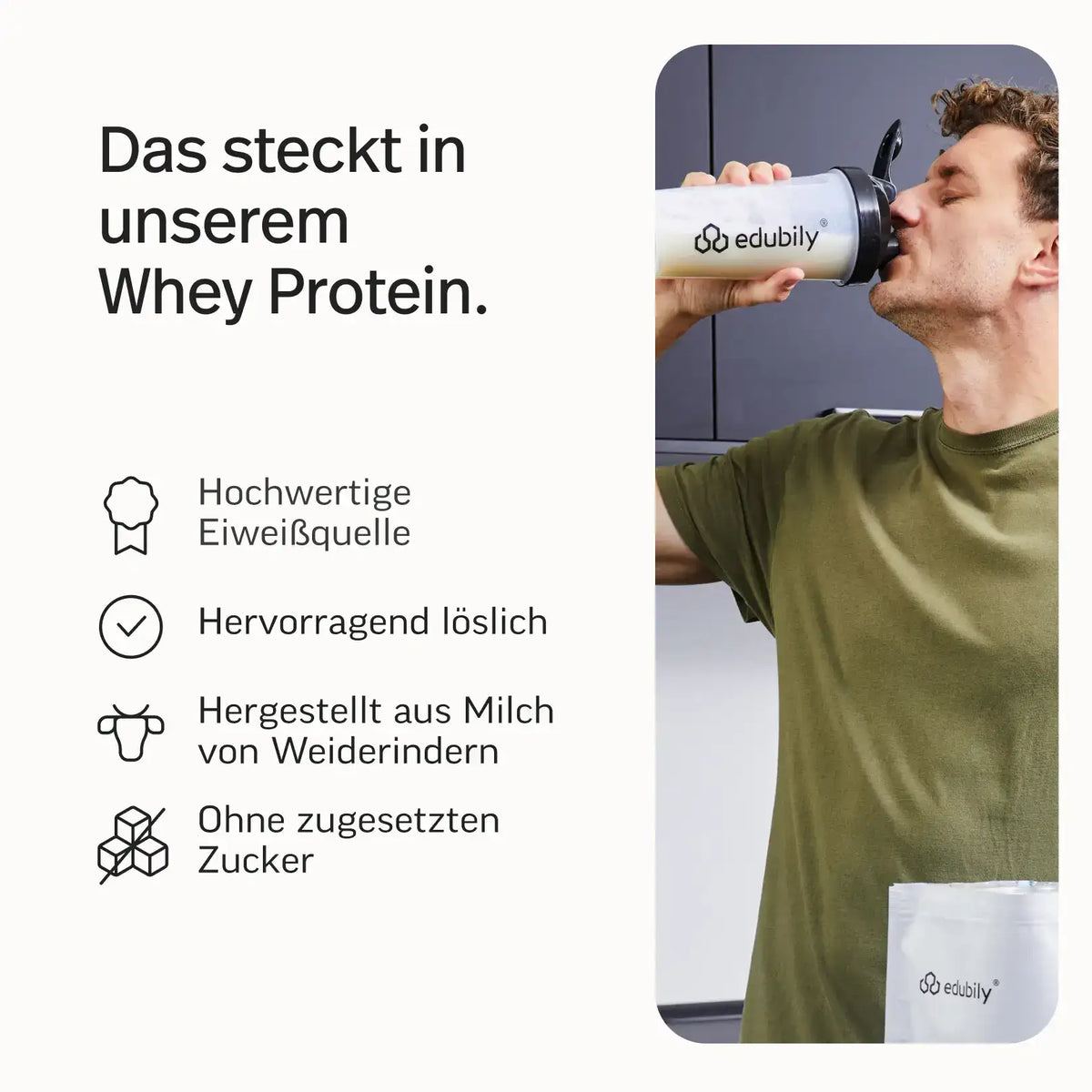 Whey Protein Konzentrat kaufen - edubily Whey Proteinpulver - Fitness Onlineshop