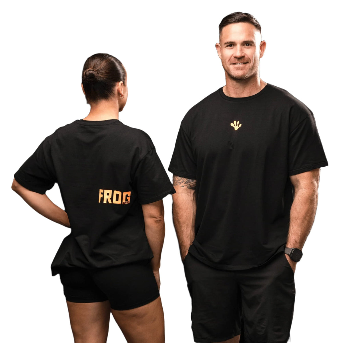 Frog Unisex Oversized T-Shirt Schwarz/Orange / XXXL kaufen - Frog Grips Oberteile Unisex - Fitness Onlineshop