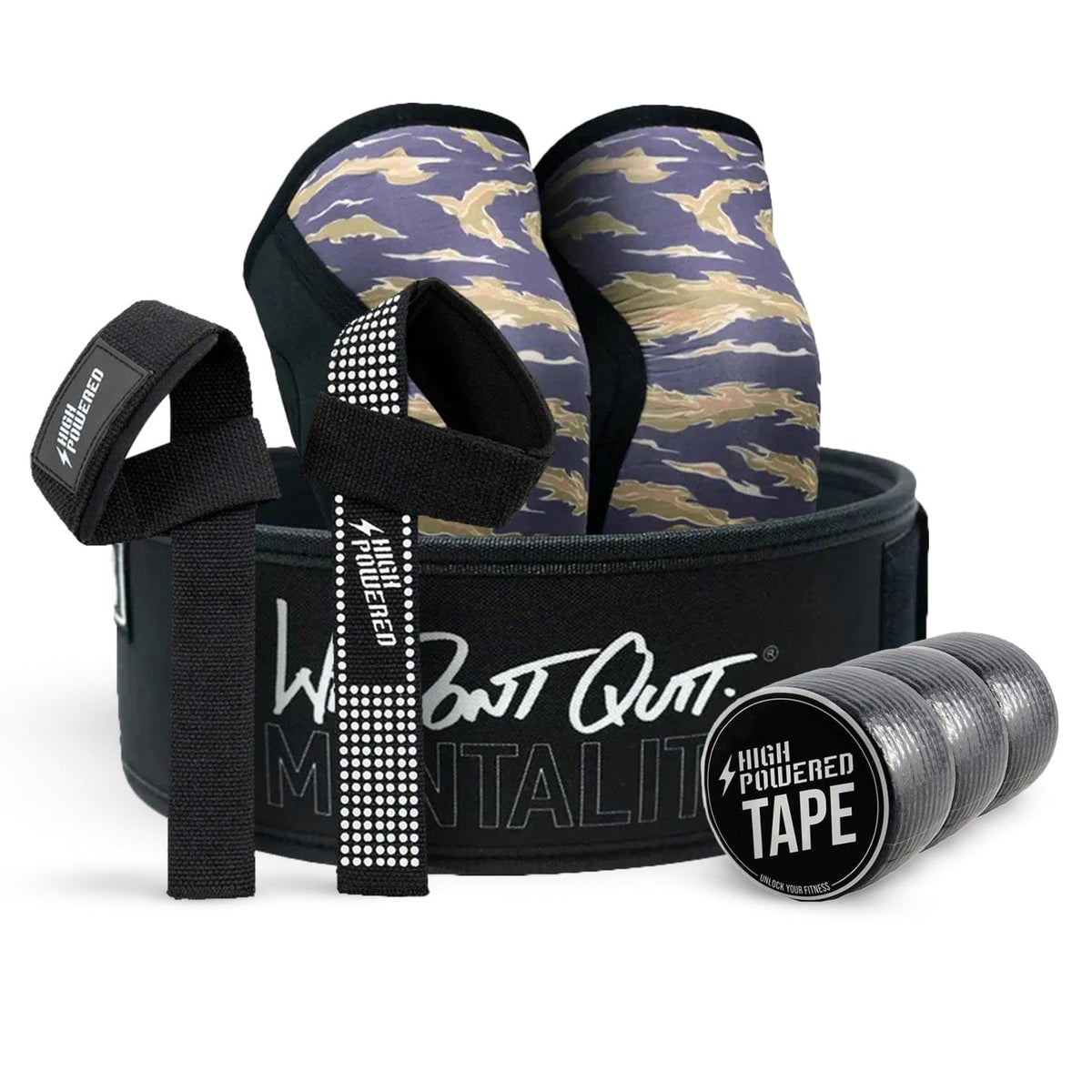 HighPowered 2POOD Weightlifting Pack - We Don't Quit Tiger Camo kaufen bei haghpowered.com