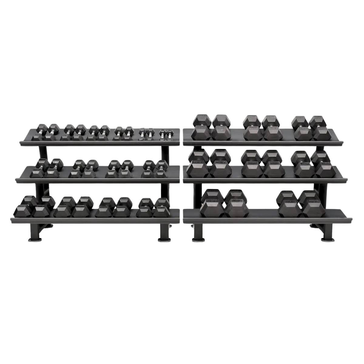 Hexagon Dumbbell Set (Kurzhanteln) 1-40kg (22 Paare) mit 2 Storage Racks kaufen - HighPowered Kurzhantel Sets - Fitness Onlineshop