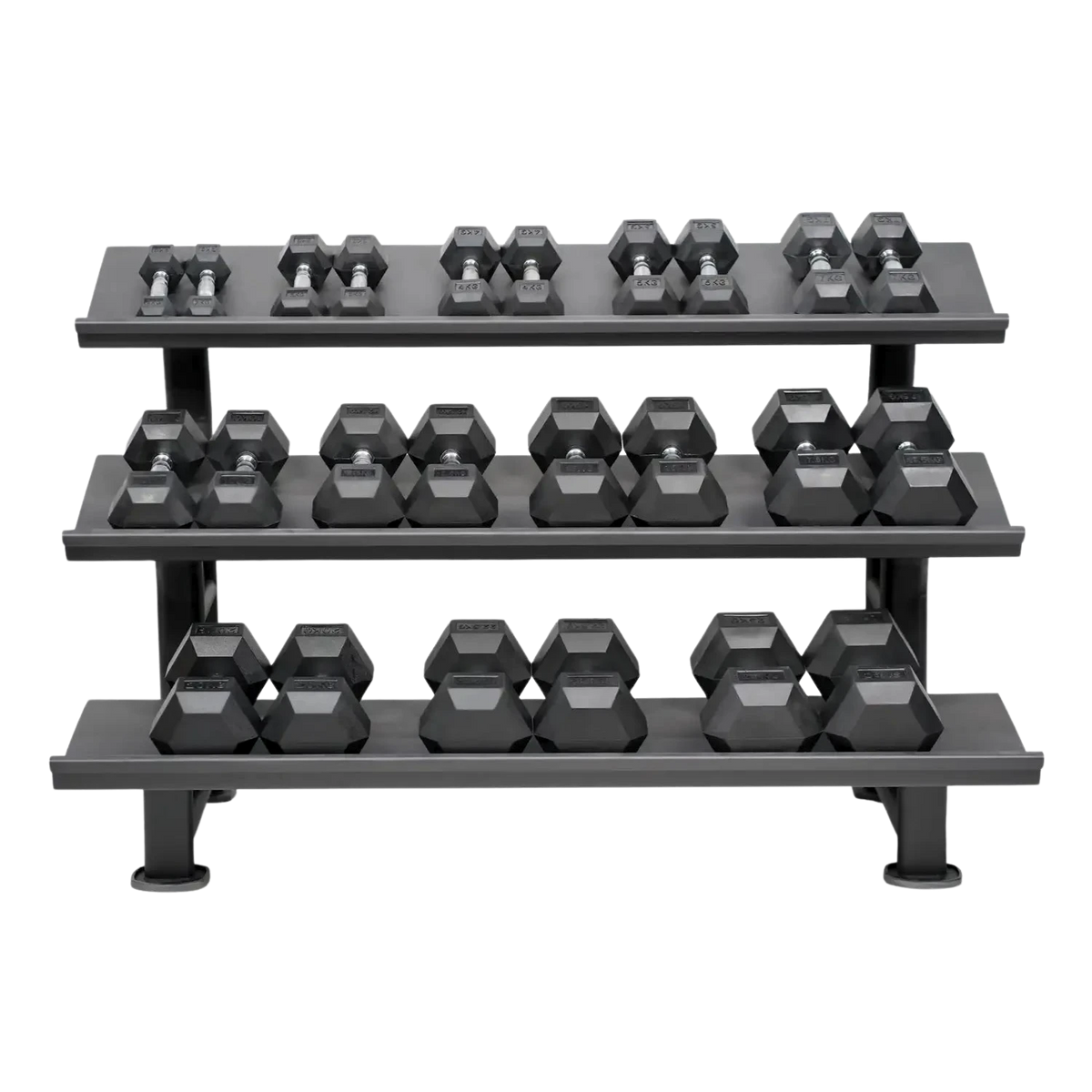 Hexagon Dumbbell Set (Kurzhanteln) 2-25kg (12 Paare) mit Storage Rack kaufen - HighPowered Kurzhantel Sets - Fitness Onlineshop