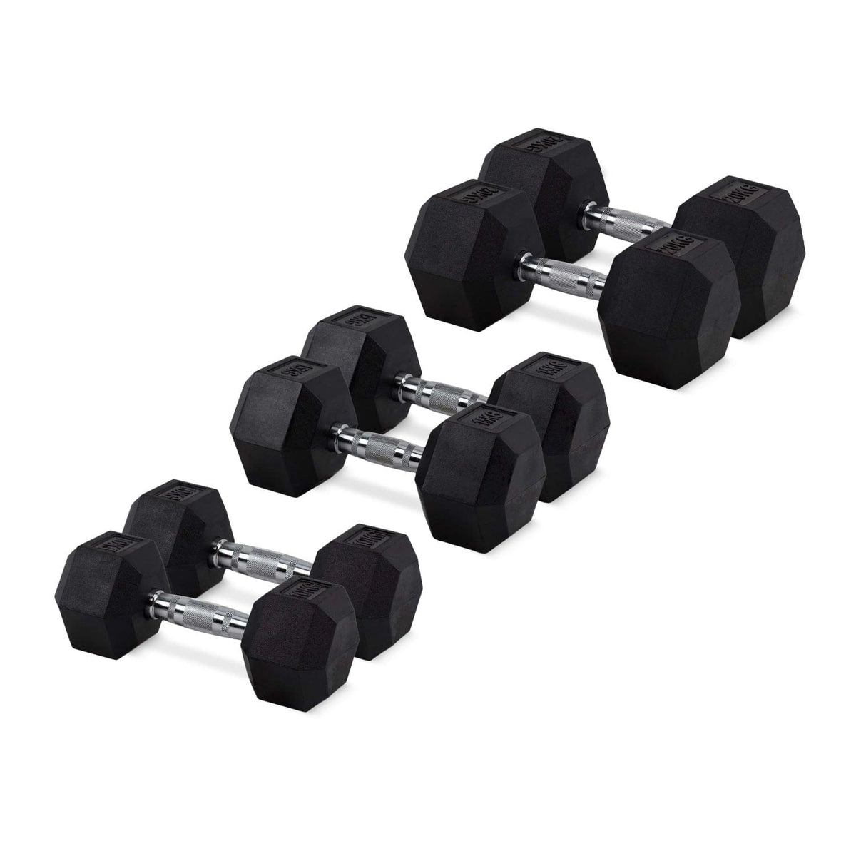 HighPowered Hexagon Dumbbell Set (Kurzhanteln) Advanced (90 kg gesamt) kaufen bei haghpowered.com