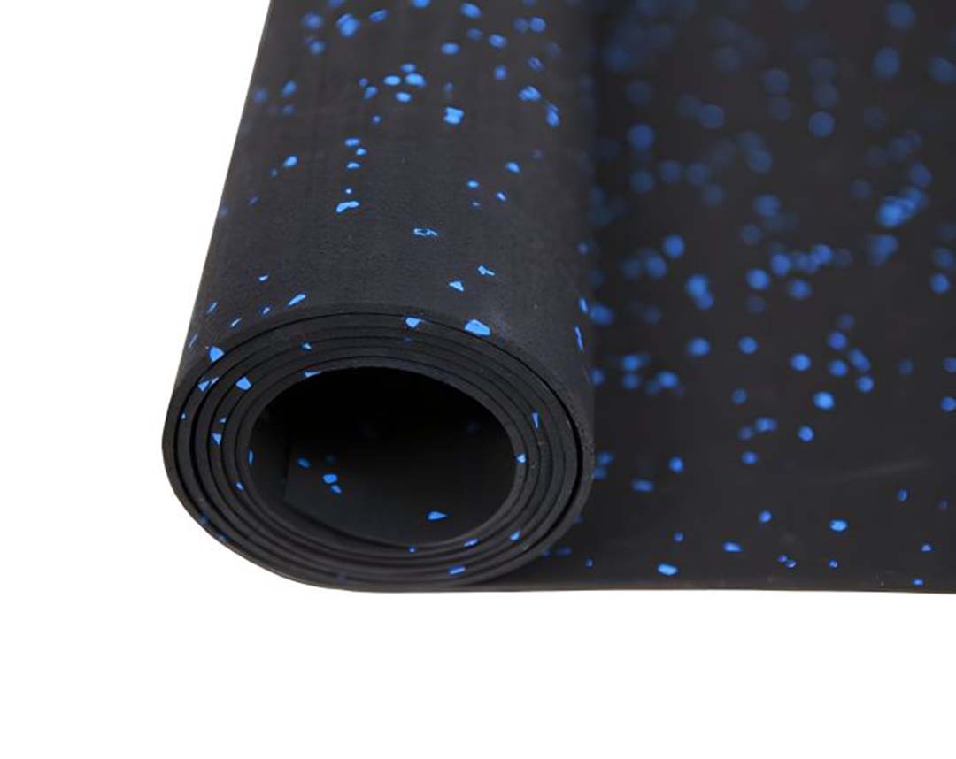 Hochleistungs-Sportboden Rolle 10m2 (10m x 1m x 8mm) - Schwarz-Blau kaufen - HighPowered Sportboden - Fitness Onlineshop