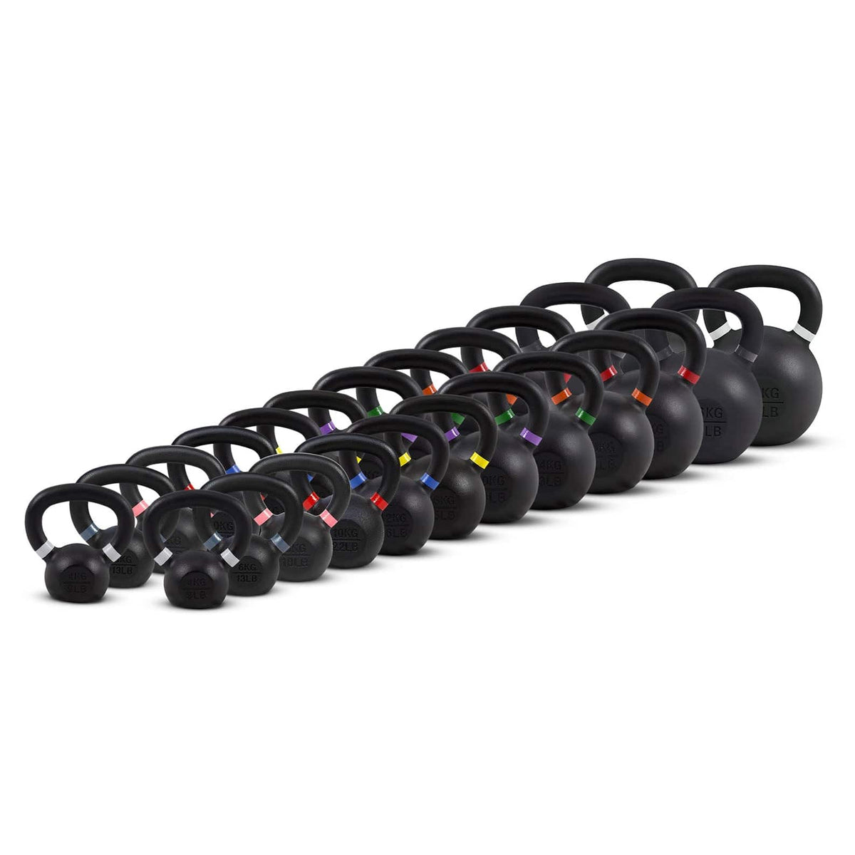 Powder-Coated Kettlebell Set Complete Double (24 Kettlebells 4-40kg) kaufen - HighPowered Kettlebell Sets - Fitness Onlineshop