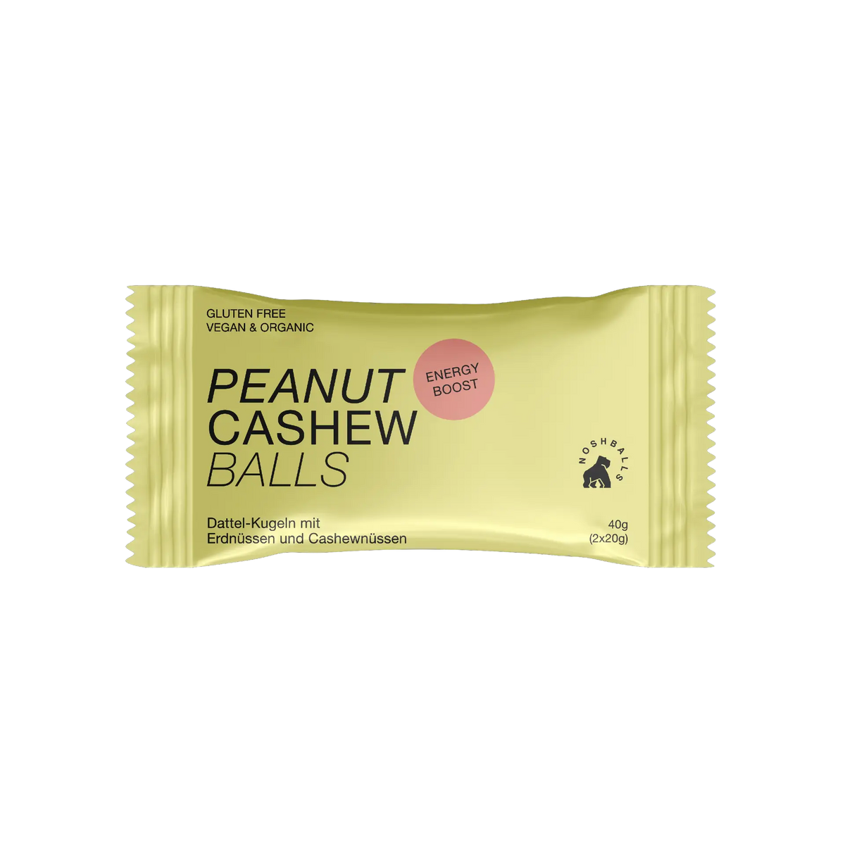 Noshballs (bio) 40 g / Performance (Erdnuss & Cashew) kaufen - Noshballs Energieriegel - Fitness Onlineshop
