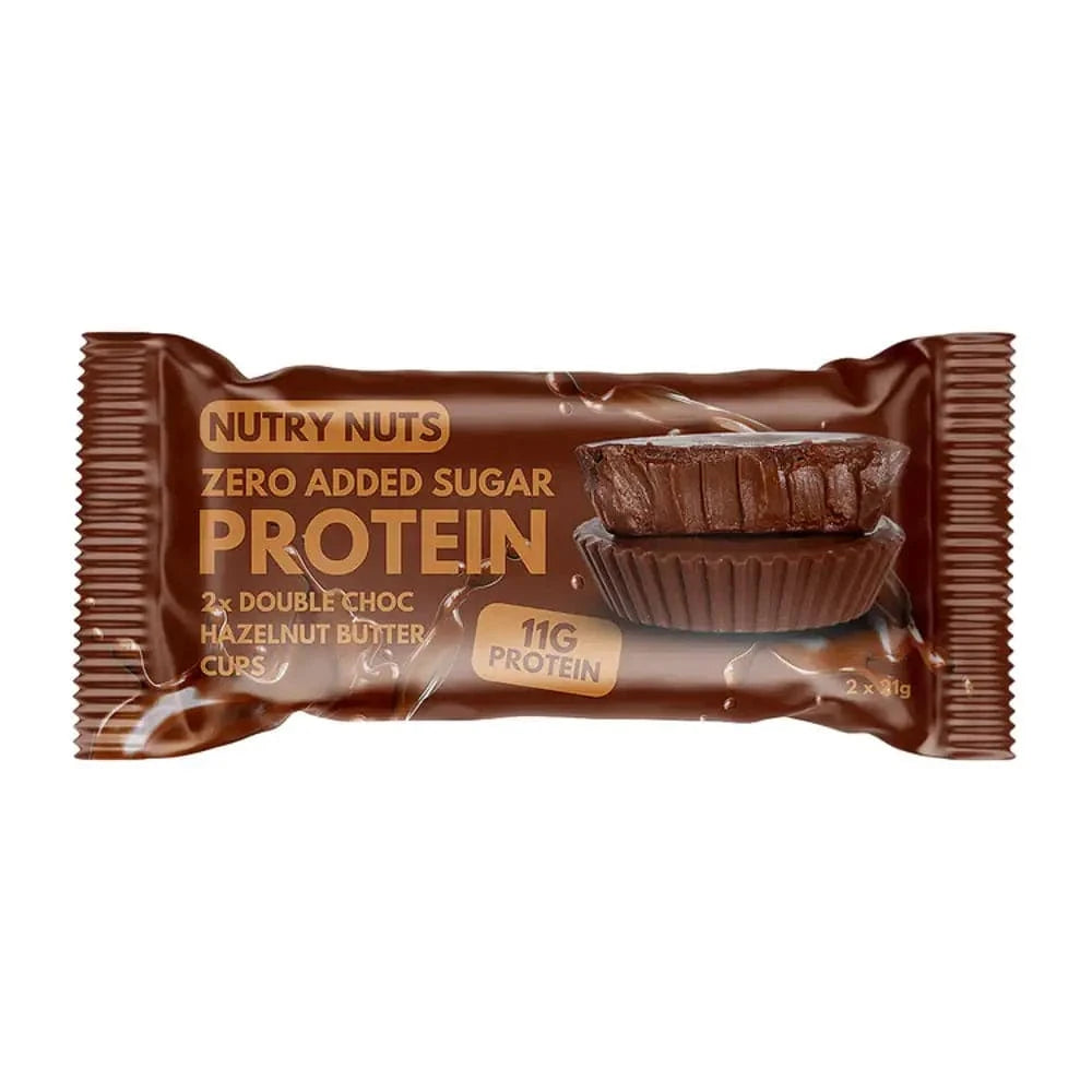 Nutry Nuts Zero Added Sugar - Protein Peanut Butter Cups 42 g / Double Choc & Hazelnut kaufen - Nutry Nuts Proteinriegel - Fitness Onlineshop