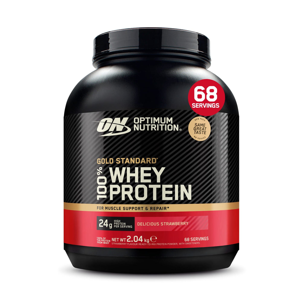 Gold Standard 100% Whey Protein Delicious Strawberry / 2 kg kaufen - Optimum Nutrition Whey Proteinpulver - Fitness Onlineshop