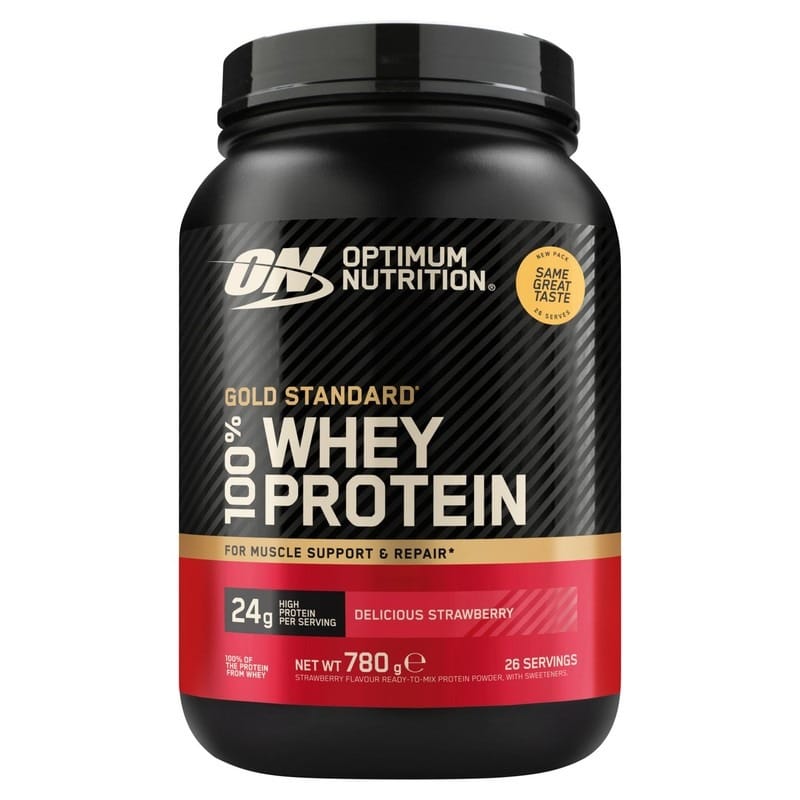 Gold Standard 100% Whey Protein Delicious Strawberry / 780 g kaufen - Optimum Nutrition Whey Proteinpulver - Fitness Onlineshop