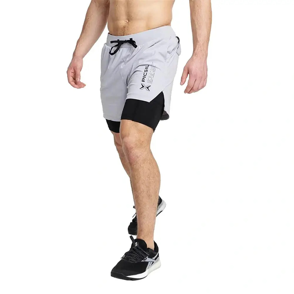 PicSil 2-in-1 Compression Shorts Man 0.1 (Kurze Kompressionshose) Perlgrau kaufen bei haghpowered.com