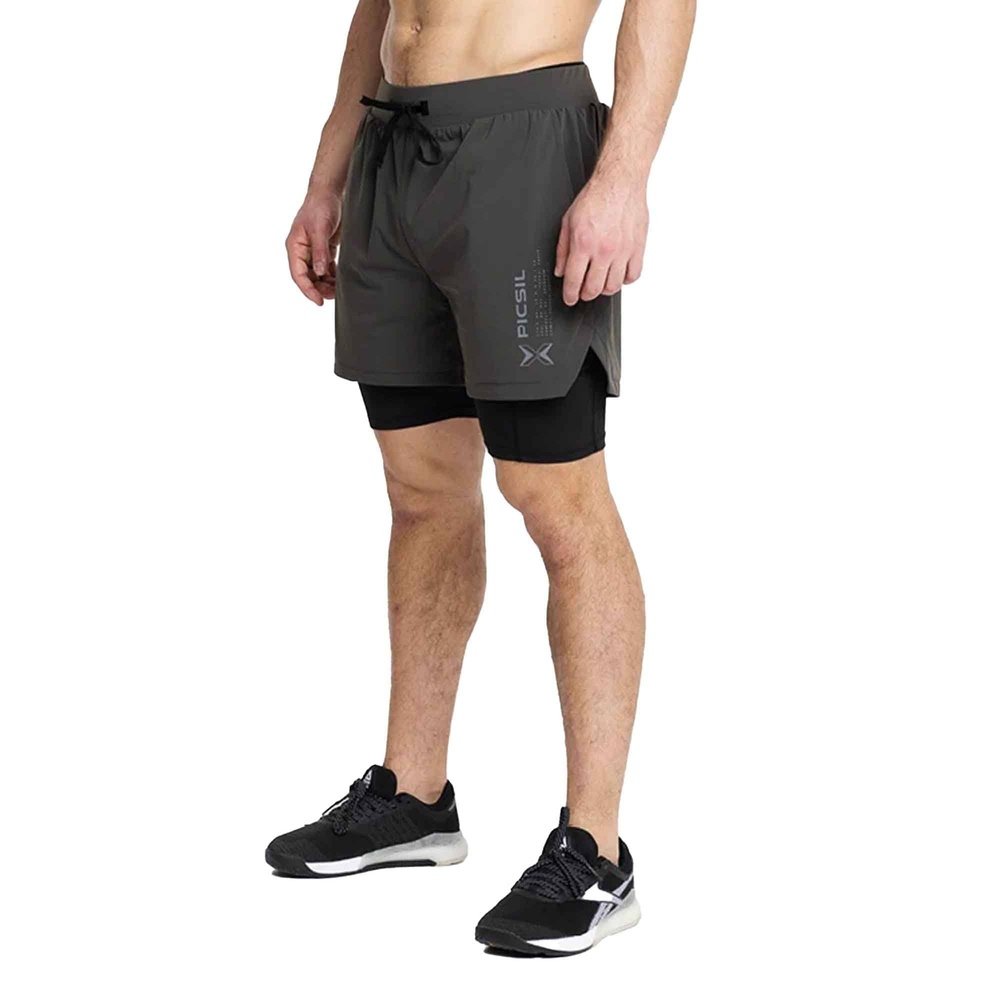 PicSil 2-in-1 Compression Shorts Man 0.1 (Kurze Kompressionshose) Olivegrün kaufen bei haghpowered.com