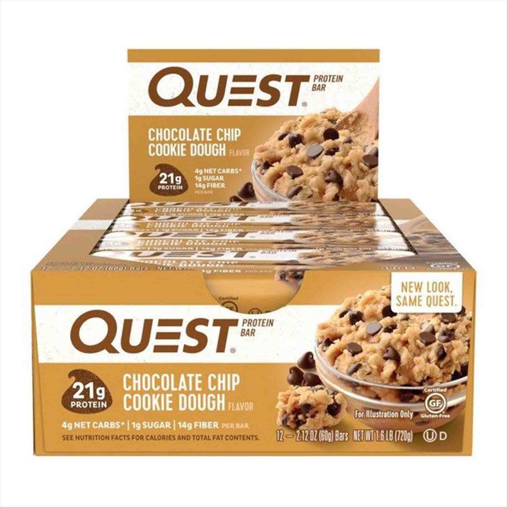 Quest Nutrition Quest Nutrition Protein Riegel 12 x 60 g Chocolate Chip Cookie Dough kaufen bei haghpowered.com