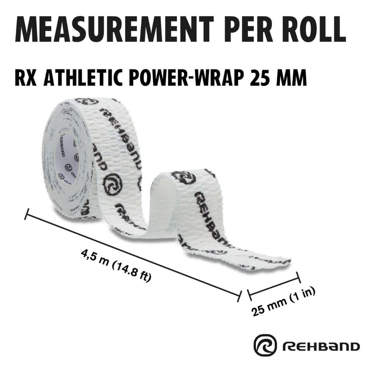 Rehband RX Athletic Power-Wrap 25 mm x 3 Rollen (Gewichtheberband) Weiss kaufen bei haghpowered.com