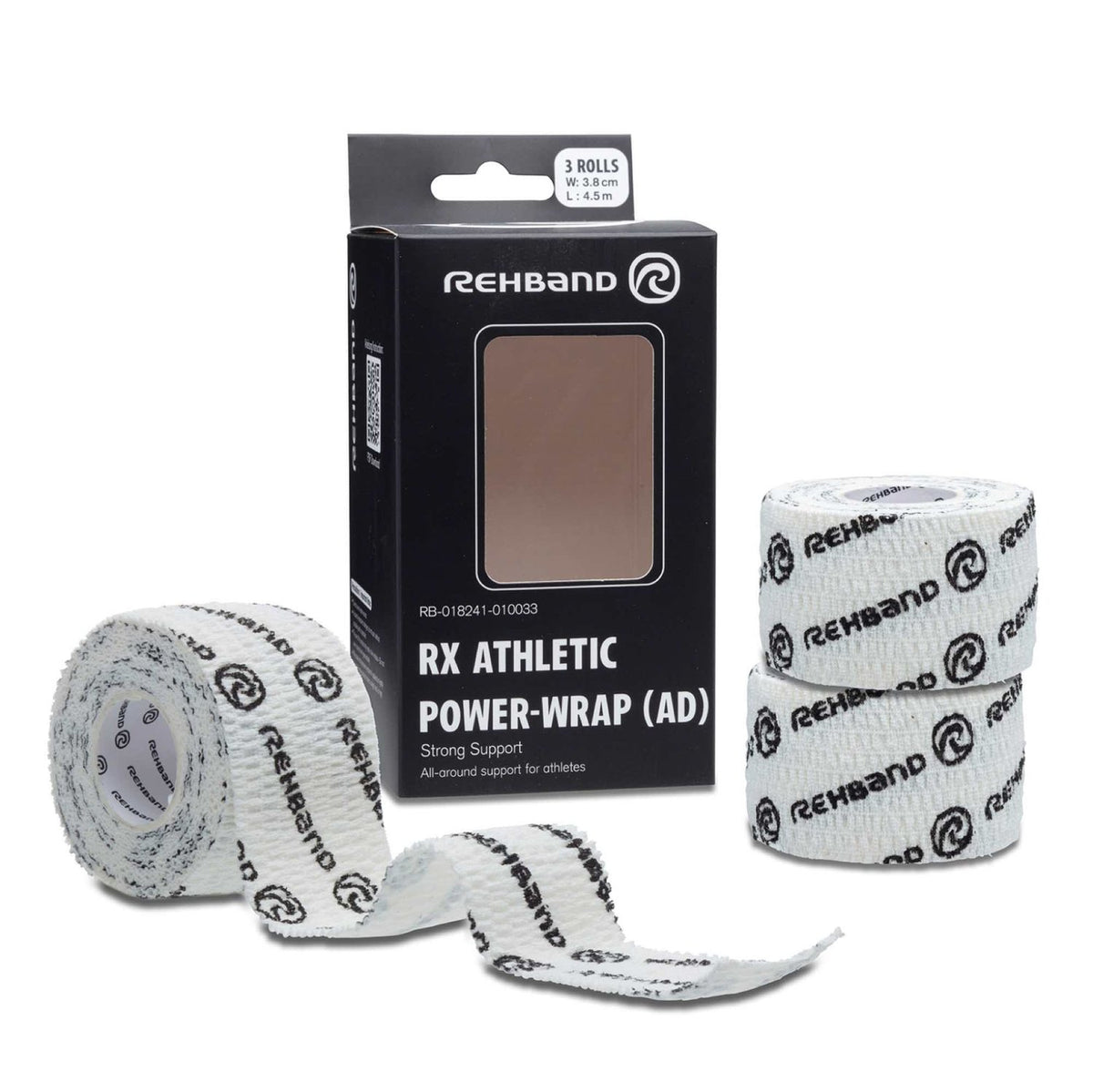 Rehband RX Athletic Power-Wrap 38 mm x 3 Rollen (Gewichtheberband) Weiss kaufen bei haghpowered.com
