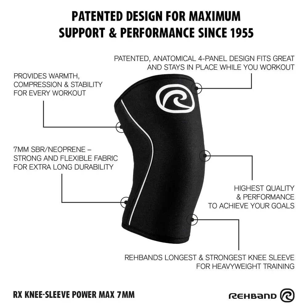 Rehband RX Knee Sleeve Power Max 7 mm kaufen bei haghpowered.com