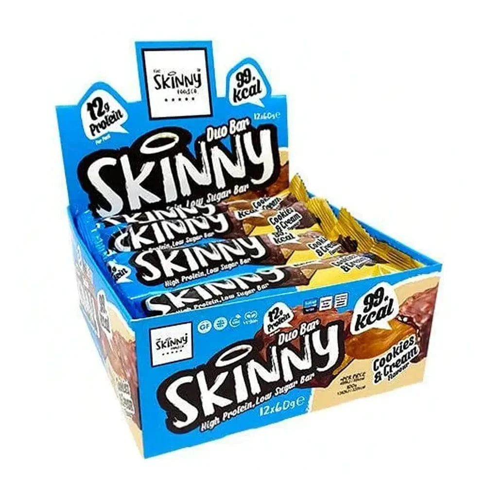 Skinny Proteinbars 12 x 60 g / Cookies & Cream kaufen - t Vegane Proteinriegel - Fitness Onlineshop