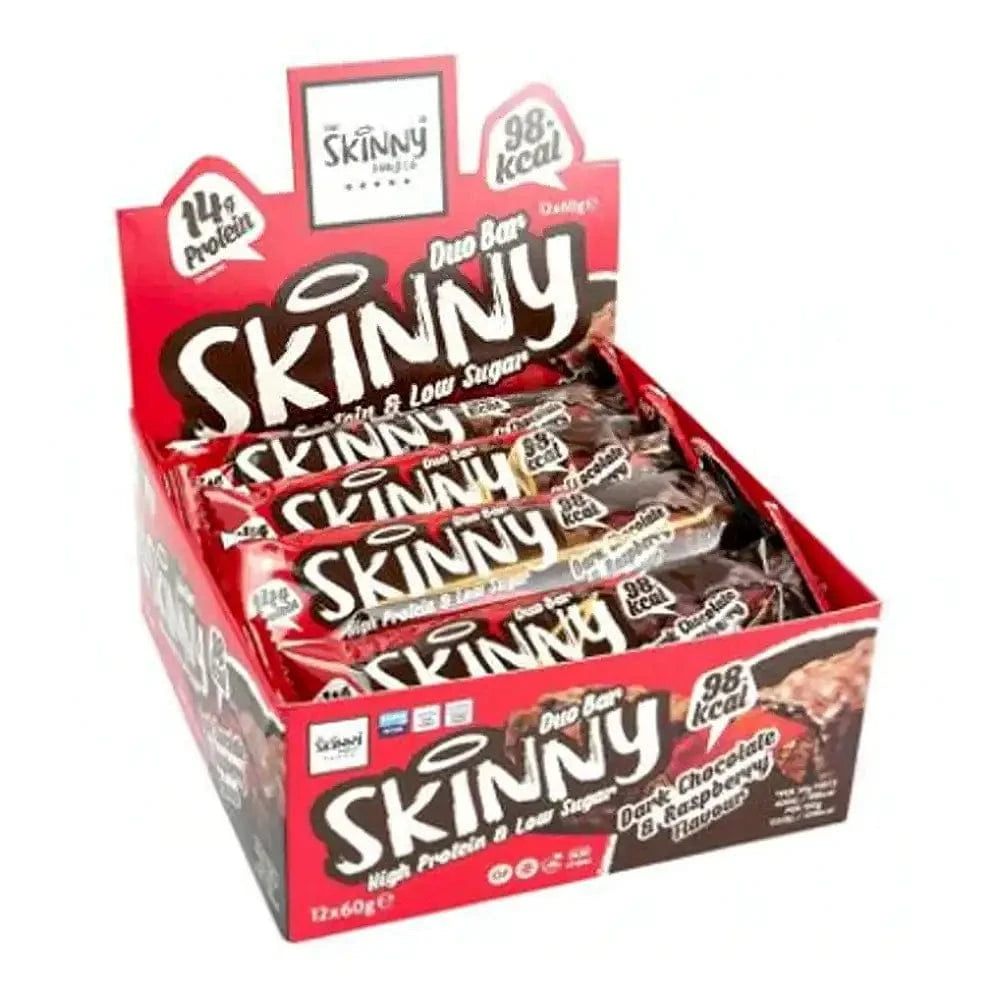 Skinny Proteinbars 12 x 60 g / Dark Chocolate & Raspberry kaufen - t Vegane Proteinriegel - Fitness Onlineshop