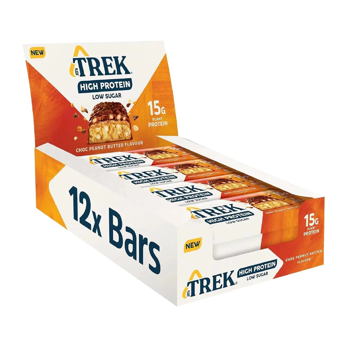 TREK High Protein Low Sugar Bars 12 x 55 g / Choc Peanut kaufen - TREK Vegane Proteinriegel - Fitness Onlineshop